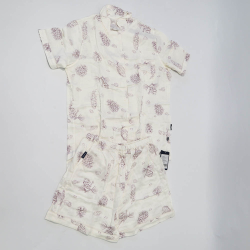 Domia Kids Bamboo Fiber Cotton Short Sleeve Pajama Set Pinecone Space 100