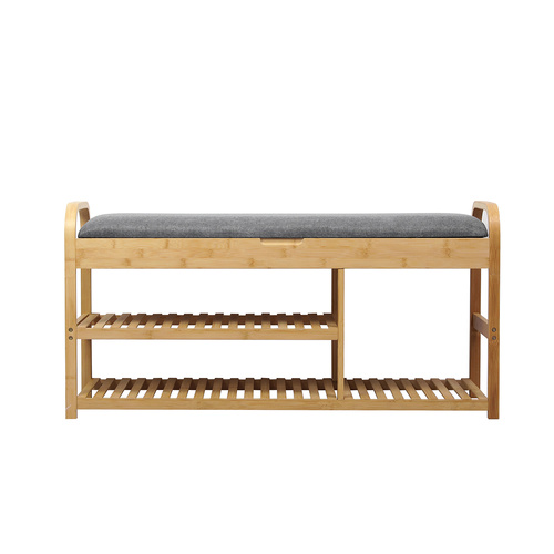 Bamboo Shoe Rack Bench Entryway Seat - Model-6D62E7