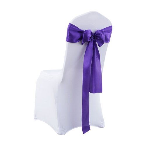 20x Table Runner Satin Chair Sashes Eggplant - Model-09164A
