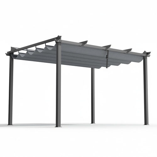 Instahut Gazebo Outdoor Garden Pergola Aluminium Frame Adjustable Canopy 3x4m Grey
