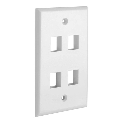 QuickPort outlet Wall Plate face plate, four Gang White