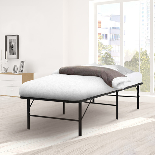 Folding Metal Bed Frame - Black