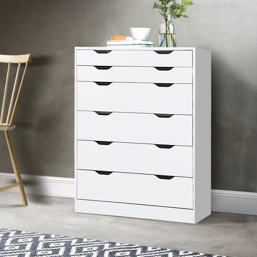6 Chest of Drawers Tallboy Dresser Table Storage Cabinet Bedroom