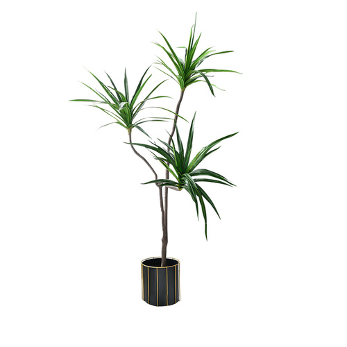Green Artificial Indoor Brazlian Iron Tree Fake Plant Decorative 3 Heads