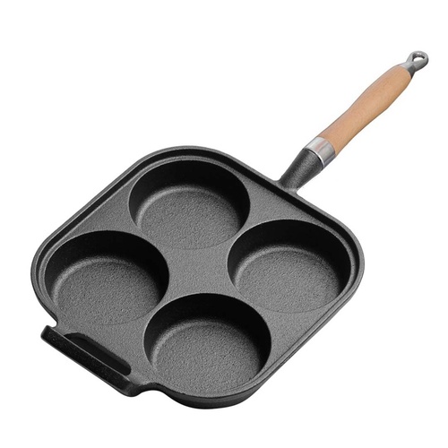 4 Mold Cast Iron Breakfast Fried Egg Pancake Omelette Fry Pan