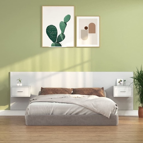 Bed Headboard with Cabinets Engineered Wood