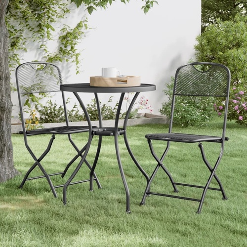 Garden Dining Set Expanded Metal Mesh Anthracite