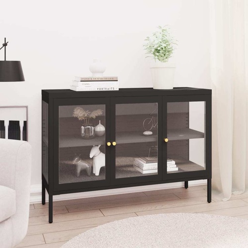 Sideboard 105x35x70 cm Steel and Glass