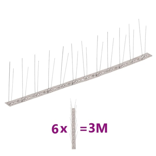 Stainless Steel Bird & Pigeon Spikes Set of 6 3 m
