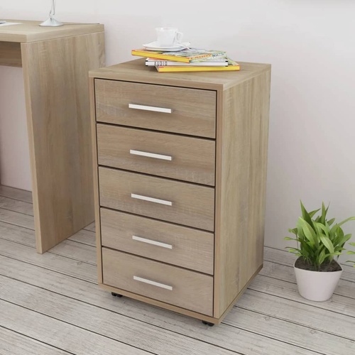Office Drawer Unit with Castors 5 Drawers
