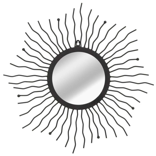Wall Mirror Sunburst Black