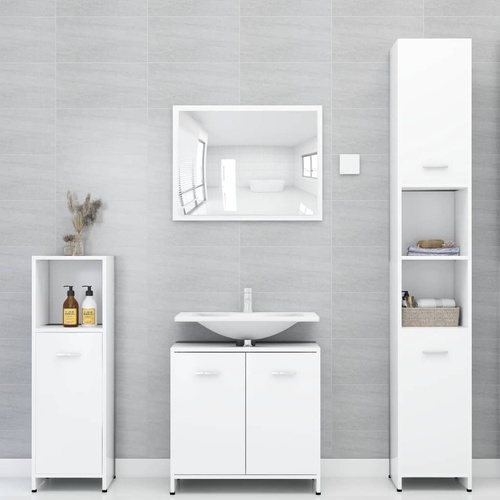 4 Piece Bathroom Furniture Set Engineered Wood