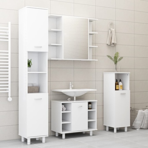 4 Piece Bathroom Furniture Set Engineered Wood