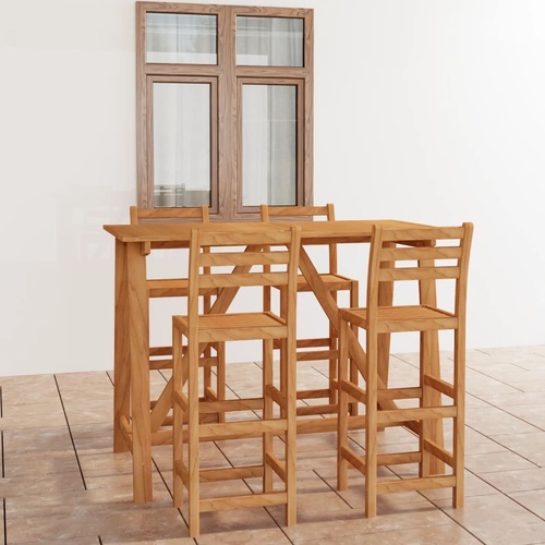 Outdoor Bar Set Solid Acacia Wood