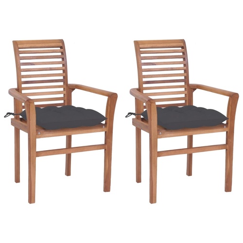 Dining Chairs with Cushions Solid Teak Wood