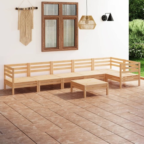 7 Piece Garden Lounge Set Solid Pinewood