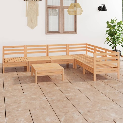 7 Piece Garden Lounge Set Solid Pinewood