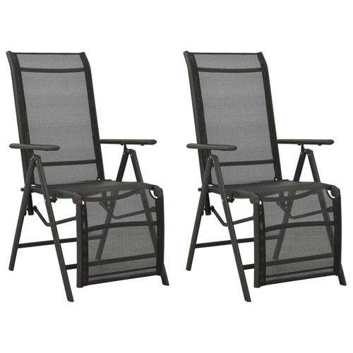 Reclining Garden Chairs 2pcs Textilene and Aluminium
