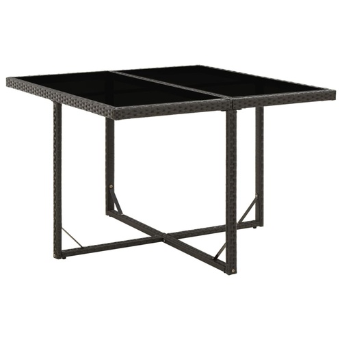 Garden Table 109x107x74 cm Poly Rattan and Glass
