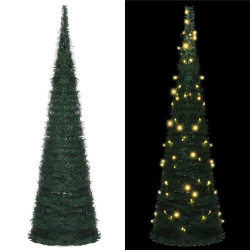 Pop-up String Artificial Christmas Tree with LED Green