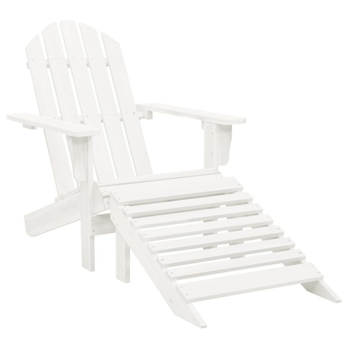 Garden Chair with Ottoman Wood