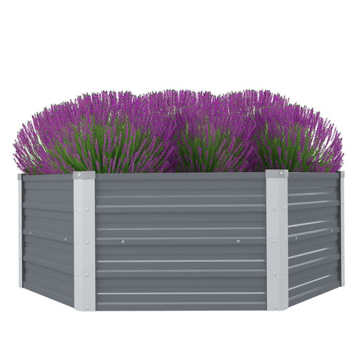 Raised Garden Bed 129x129x46 cm Galvanised Steel