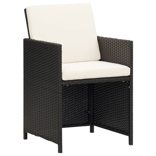 Garden Chairs 2 pcs with Cushions and Pillows Poly Rattan