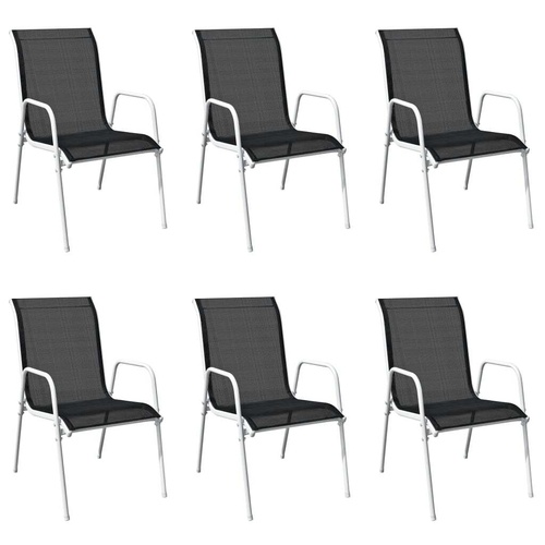 Stackable Garden Chairs Steel and Textilene
