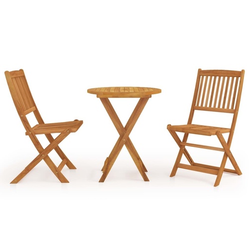 3 Piece Folding Bistro Set solid Acacia Wood