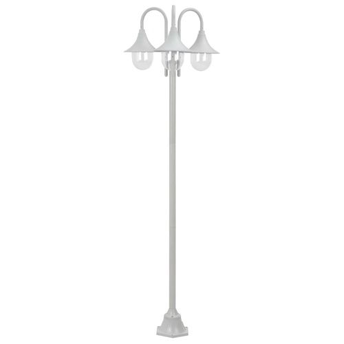 Garden Post Light E27 220 cm Aluminium 3-Lantern
