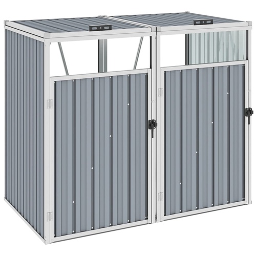 Double Garbage Bin Shed Steel