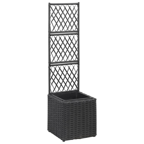 Trellis Raised Bed with Pot Poly Rattan