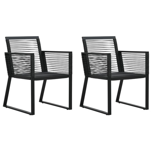 Garden Chairs Black PVC Rattan