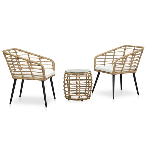 3 Piece Bistro Set Poly Rattan
