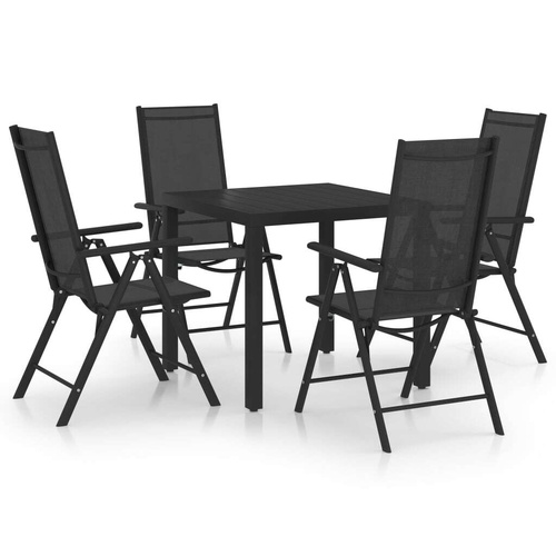 Garden Dining Set Aluminium Black
