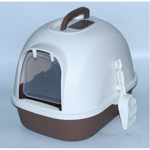 Portable Hooded Cat Toilet Litter Box Tray House with Handle and Scoop