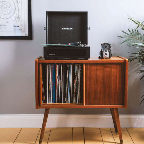 Crosley Voyager Bluetooth Portable Turntable - Bundled Crosley Record Storage Display Stand