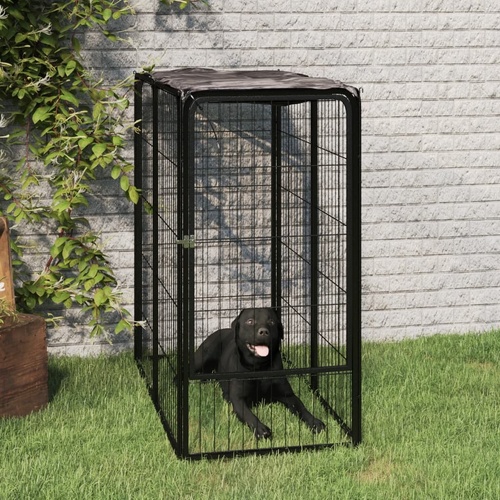 Dog Playpen Black Powder-coated Steel