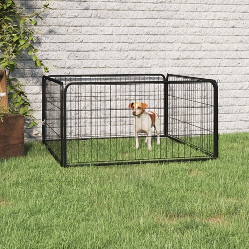 Dog Playpen Black Powder-coated Steel