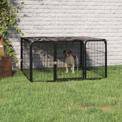 Dog Playpen Black Powder-coated Steel