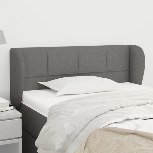 Headboard with Ears Dark Grey Fabric