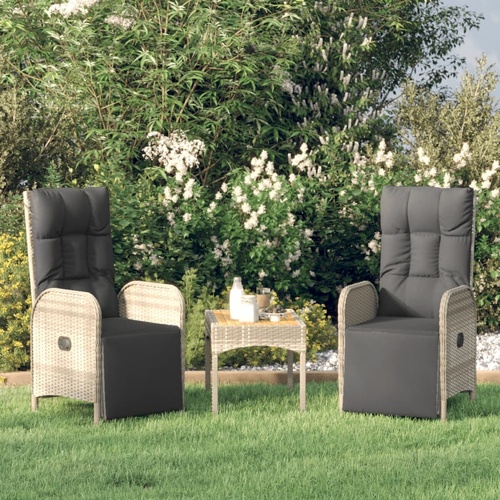 3 Piece Garden Lounge Set with Cushions Poly Rattan