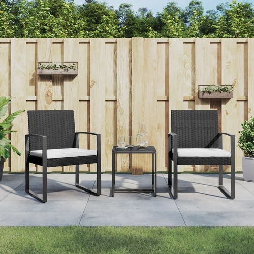3 piece Garden Dining Set with Cushions PP Rattan