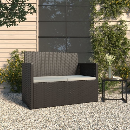 Garden Bench with Cushions 105 cm Poly Rattan