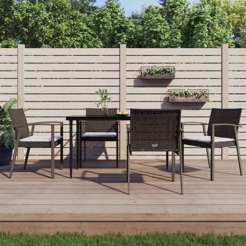 Garden Chairs with Cushions 56.5x57x83 cm Poly Rattan