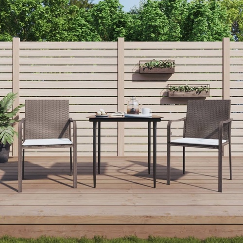 Garden Dining Set with Cushions Poly Rattan and Steel