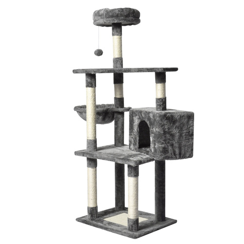 130cm Cat Tree Toy Scratching Post Grey - Model-709A58