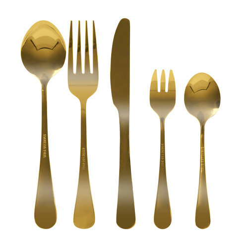 Stainless Steel Cutlery Set Travel Knife Gold - Model-169667