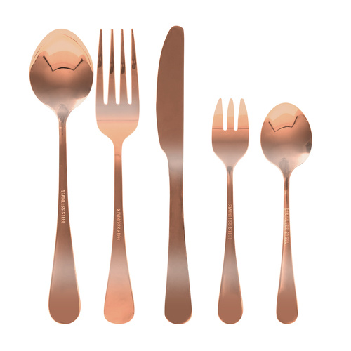 Stainless Steel Cutlery Set Glossy Knife Rose Gold - Model-4D3240