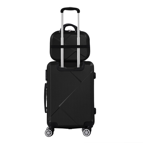 2pcs 20"Travel Luggage Set Black - Model-9A98BD